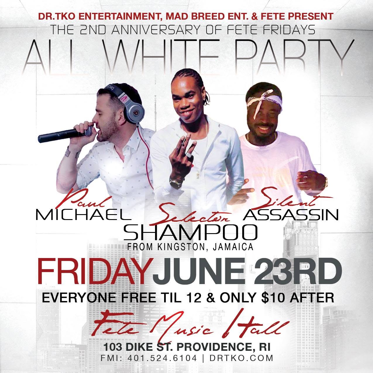 FETE FRIDAYS — 2ND ANNIVERSARY ALL WHITE PARTY flyer