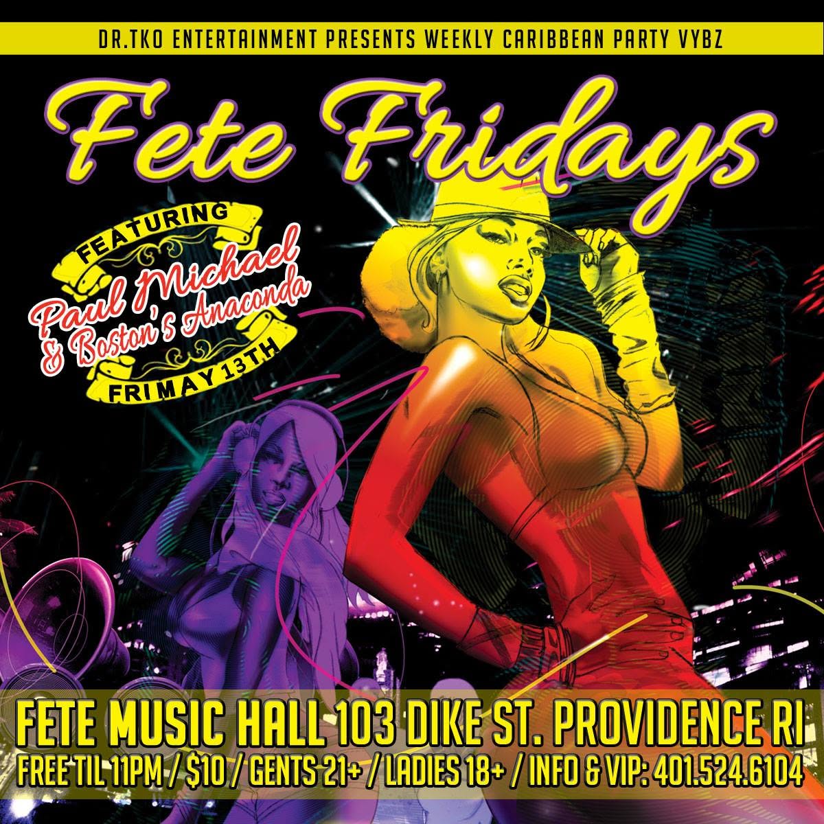 FETE FRIDAYS — FT. BOSTON'S ANACONDA flyer — Providence, RI