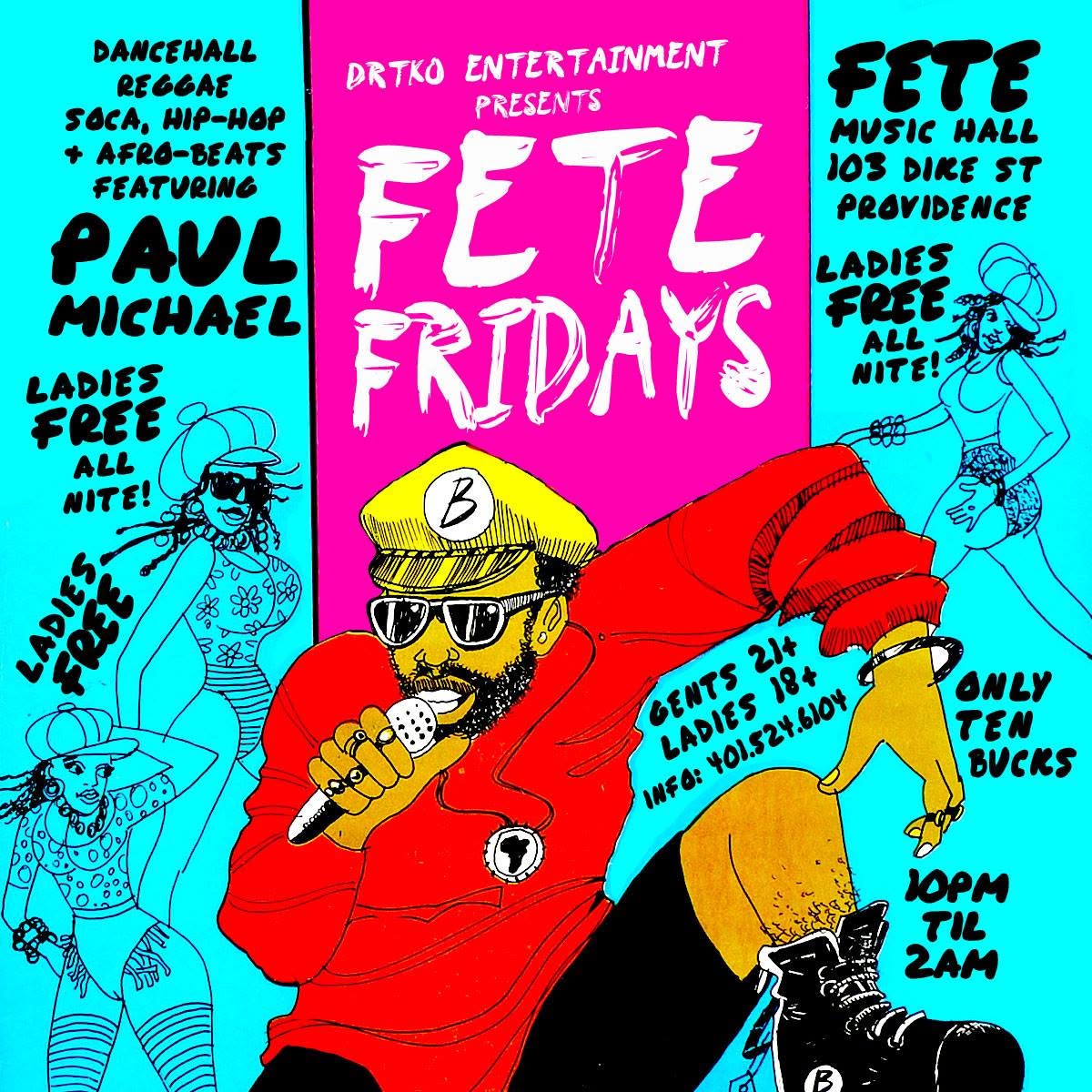 FETE FRIDAYS — DANCEHALL REGGAE SOCA HIP-HOP & AFROBEATS flyer — Providence, RI