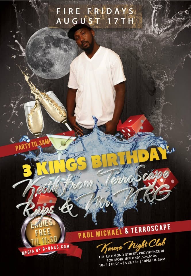 FIRE FRIDAYS — 3 KINGS BIRTHDAY flyer