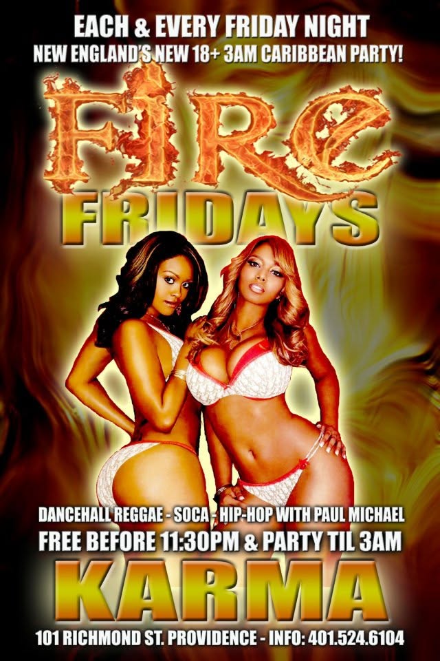 FIRE FRIDAYS — NEW ENGLAND'S NEW 18+ CARIBBEAN PARTY flyer — Providence, RI