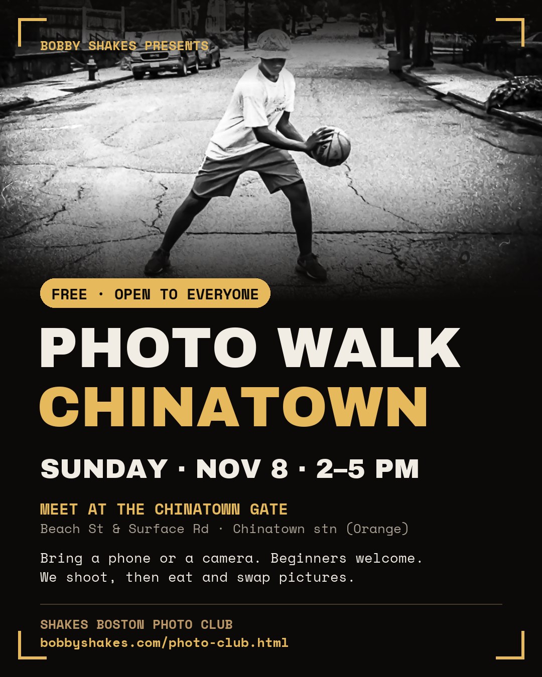 FREE PHOTO WALK — CHINATOWN flyer