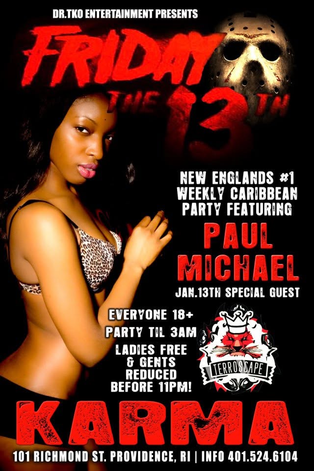 FRIDAY THE 13TH flyer — Providence, RI
