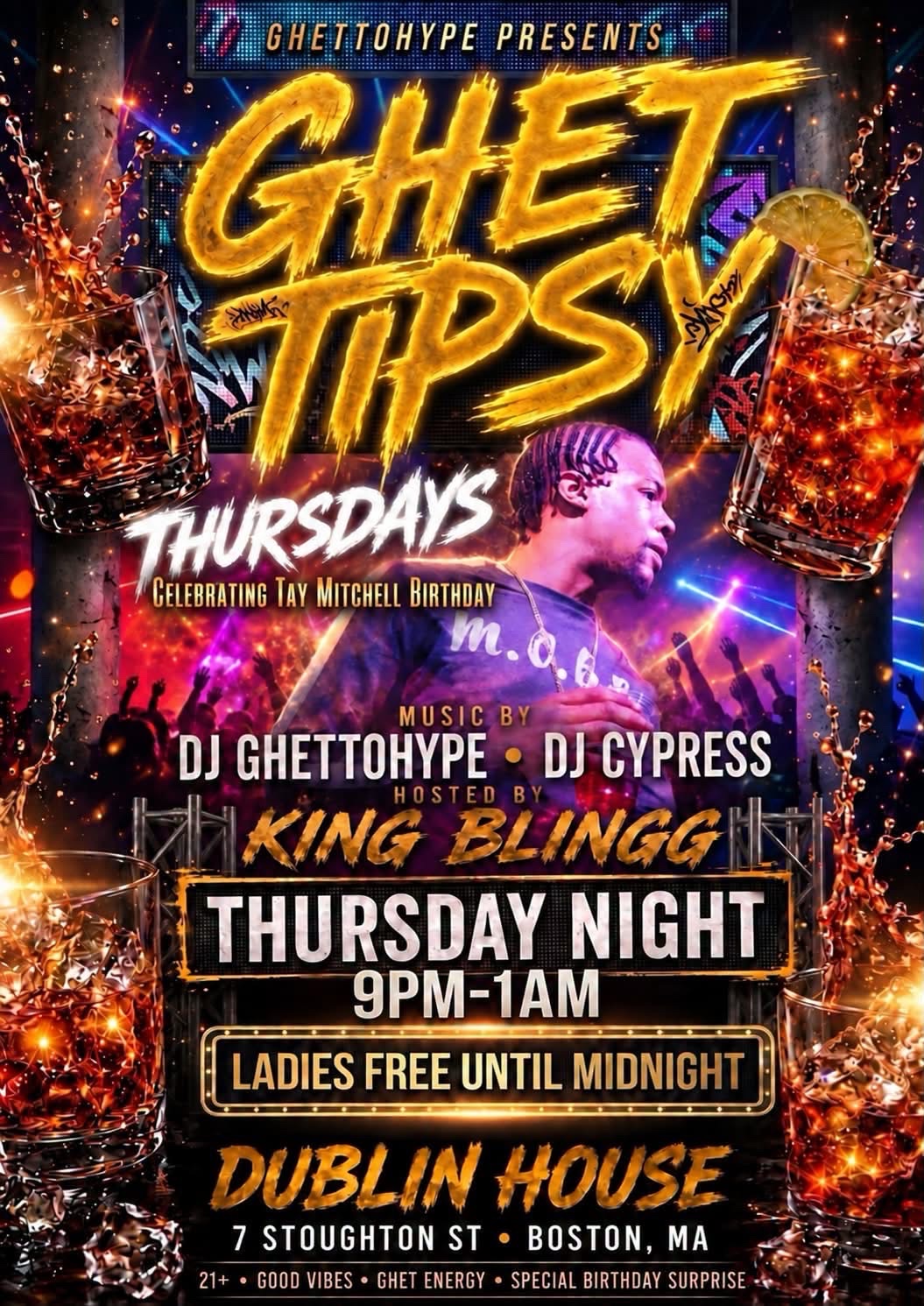 GHET TIPSY THURSDAYS flyer