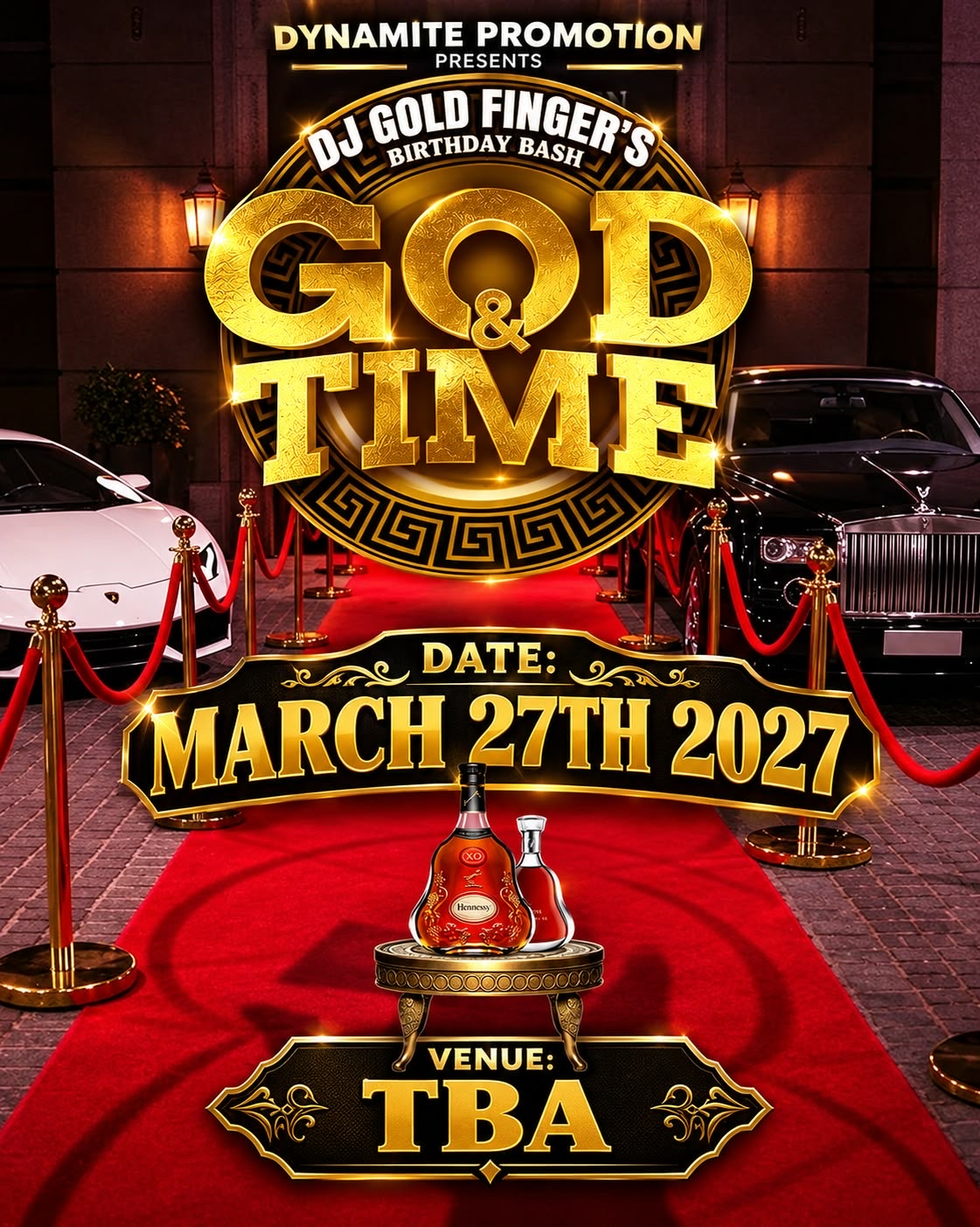 GOD & TIME — DJ GOLD FINGER'S BIRTHDAY BASH flyer