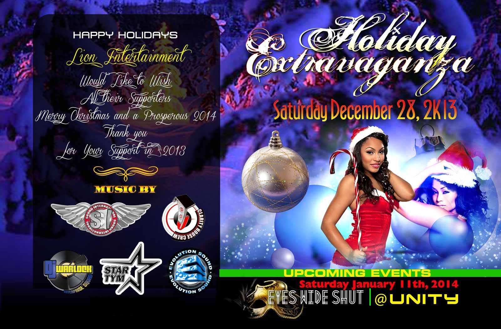 HOLIDAY EXTRAVAGANZA 2K13 flyer, back