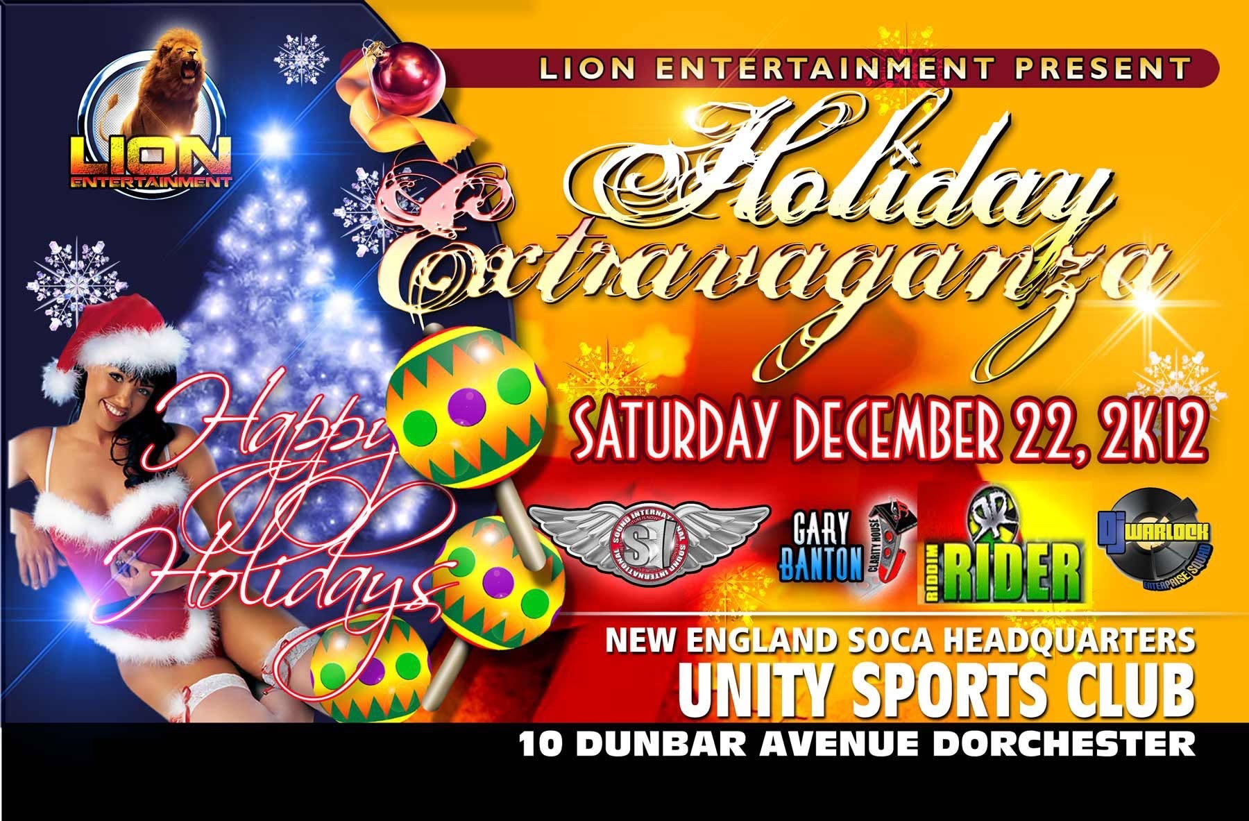 HOLIDAY EXTRAVAGANZA flyer — Dorchester, MA
