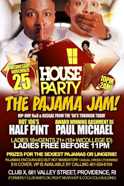 HOUSE PARTY — THE PAJAMA JAM flyer
