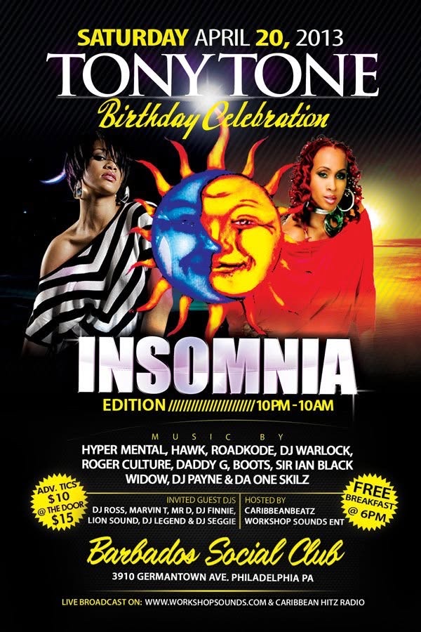INSOMNIA EDITION — TONY TONE BIRTHDAY CELEBRATION flyer