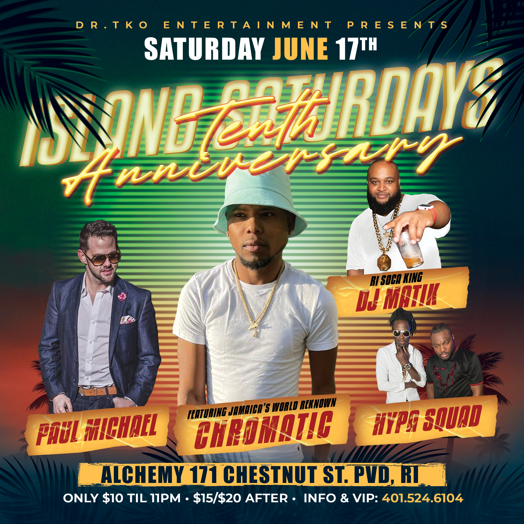 ISLAND SATURDAYS — 10TH ANNIVERSARY flyer