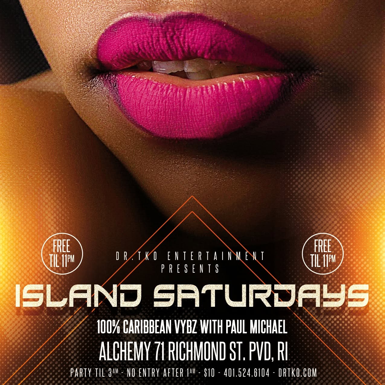 ISLAND SATURDAYS — 100% CARIBBEAN VYBZ FT. PAUL MICHAEL flyer — Providence, RI