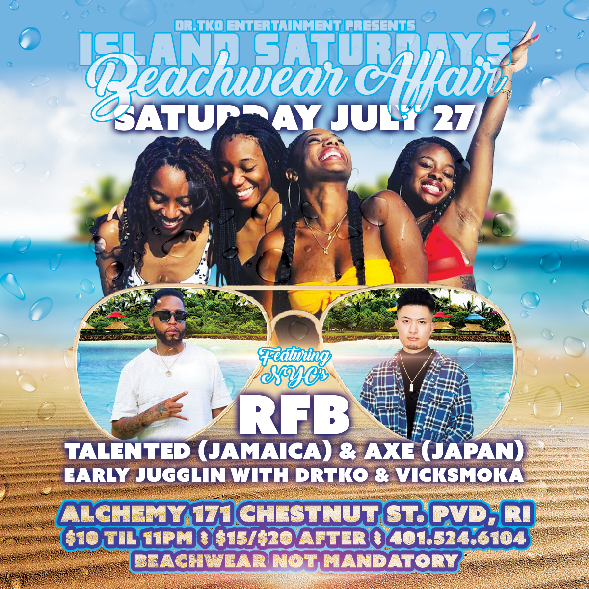 ISLAND SATURDAYS — BEACHWEAR AFFAIR flyer