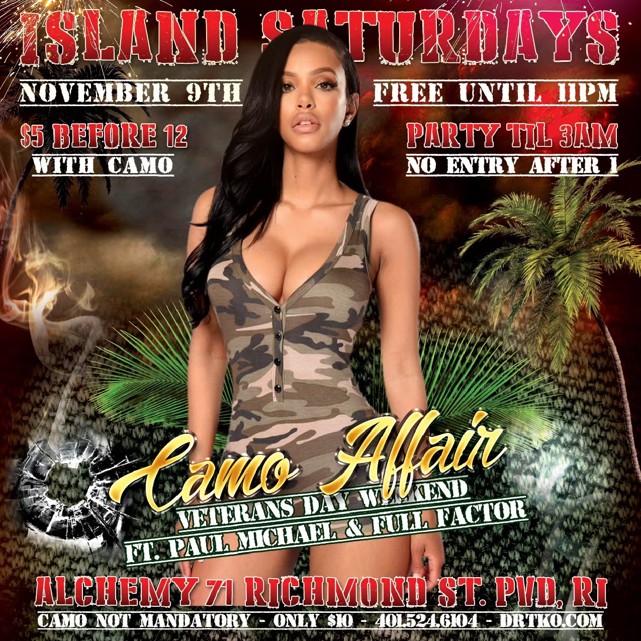 ISLAND SATURDAYS — CAMO AFFAIR flyer — Providence, RI