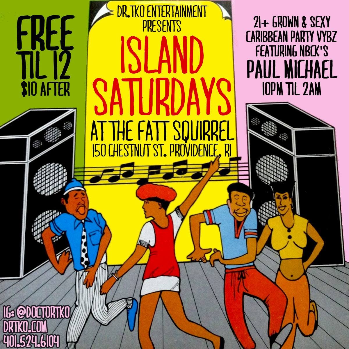 ISLAND SATURDAYS AT THE FATT SQUIRREL flyer