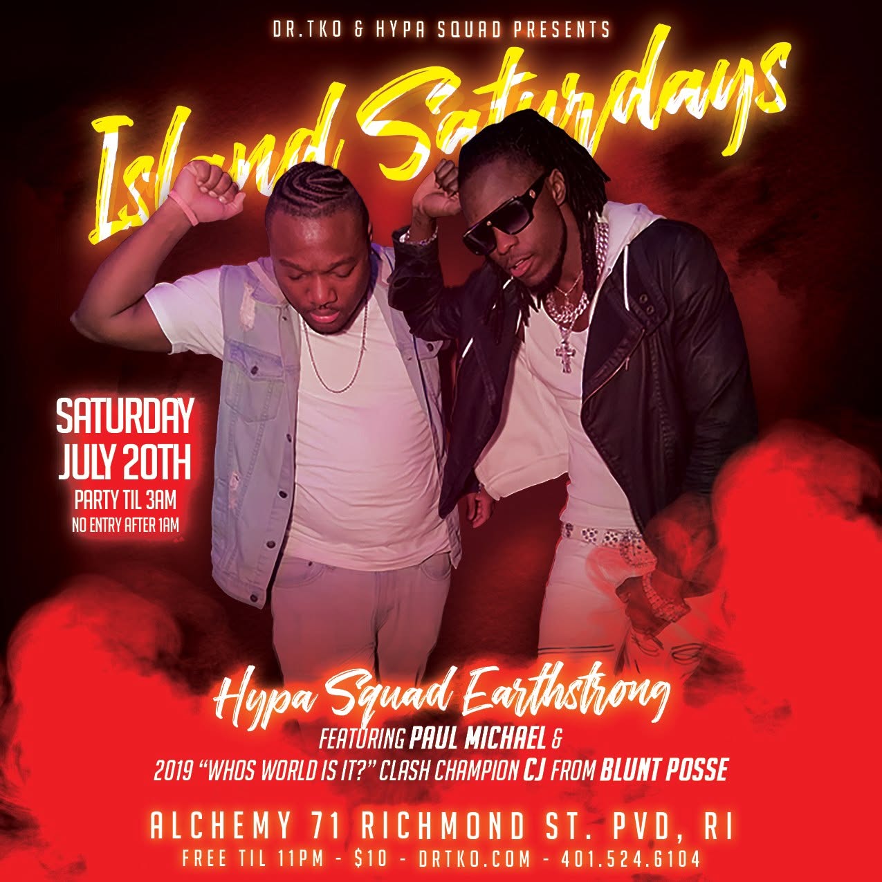 ISLAND SATURDAYS — HYPA SQUAD EARTHSTRONG flyer