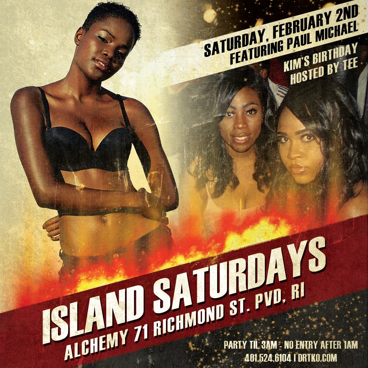 ISLAND SATURDAYS — KIM'S BIRTHDAY flyer