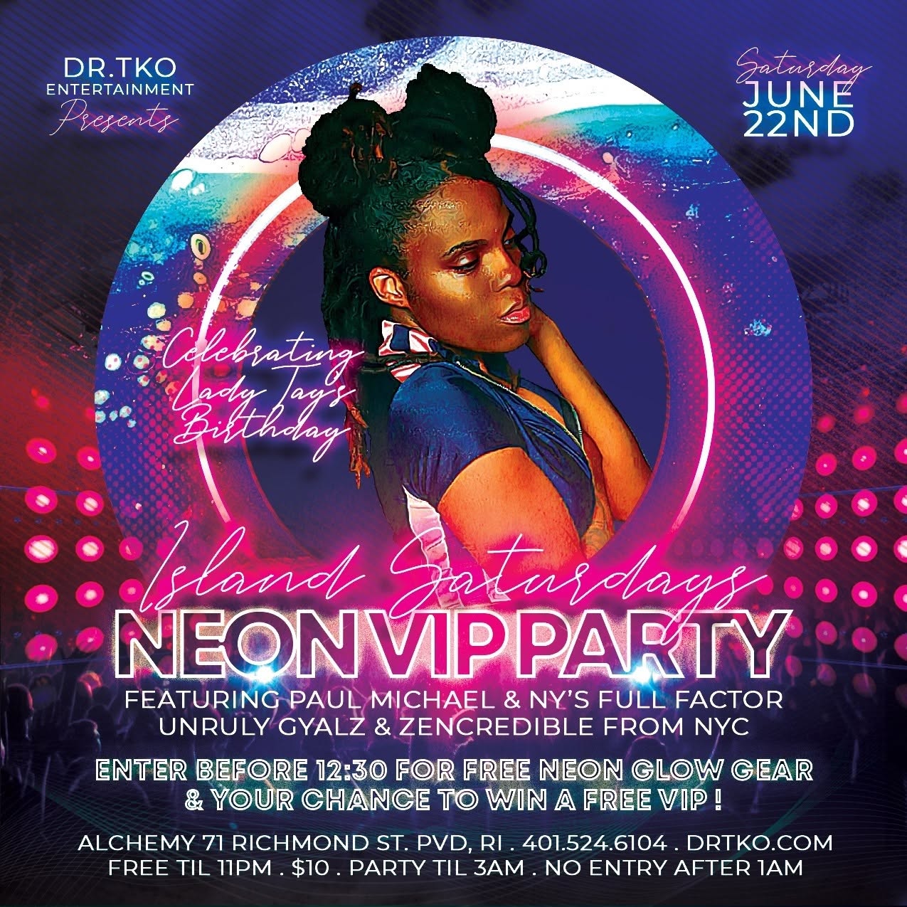 ISLAND SATURDAYS — NEON VIP PARTY flyer