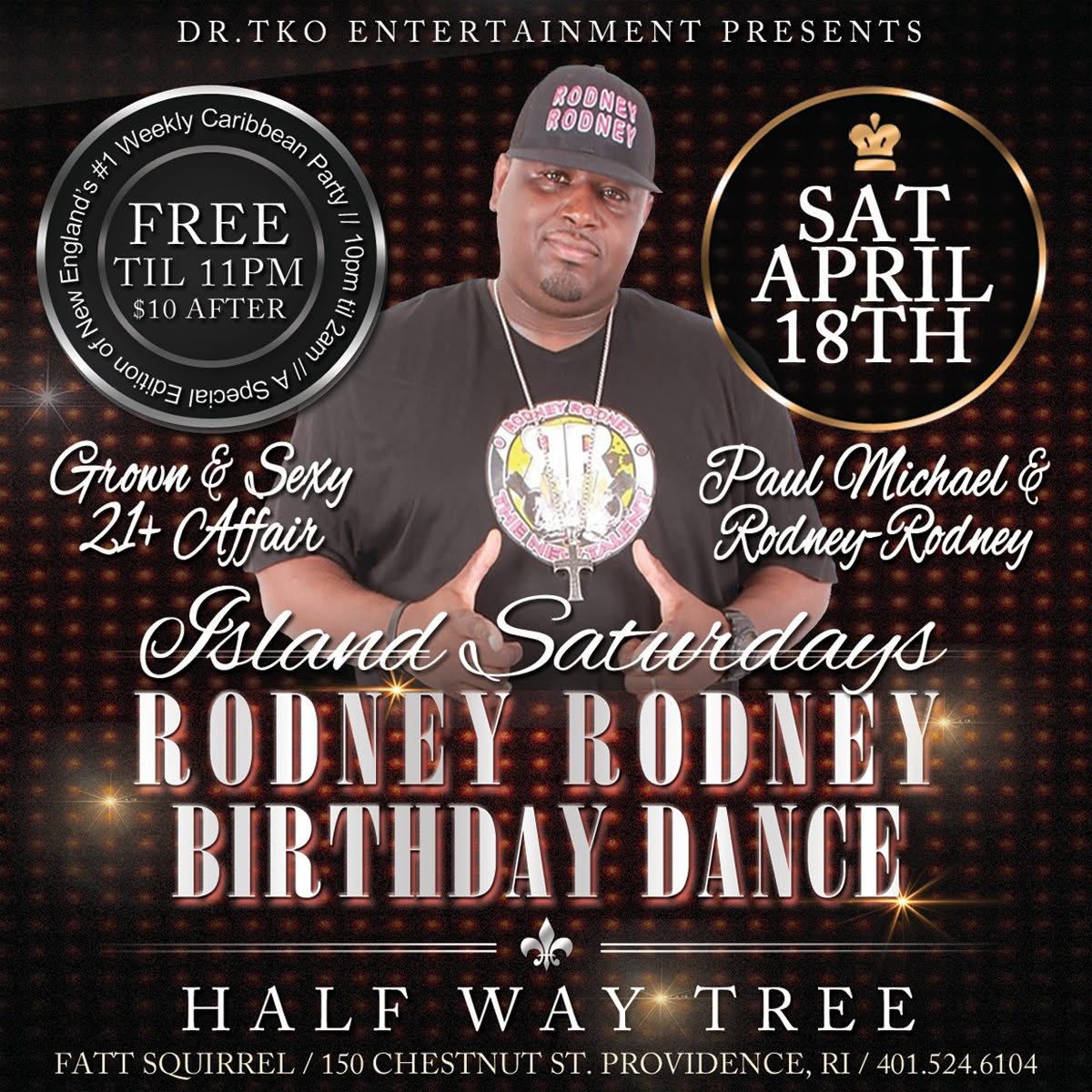 ISLAND SATURDAYS — RODNEY-RODNEY BIRTHDAY DANCE flyer — Providence, RI