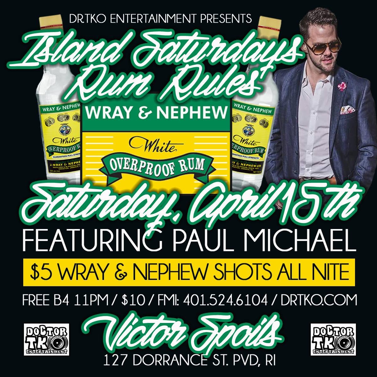 ISLAND SATURDAYS — RUM RULES flyer — Providence, RI