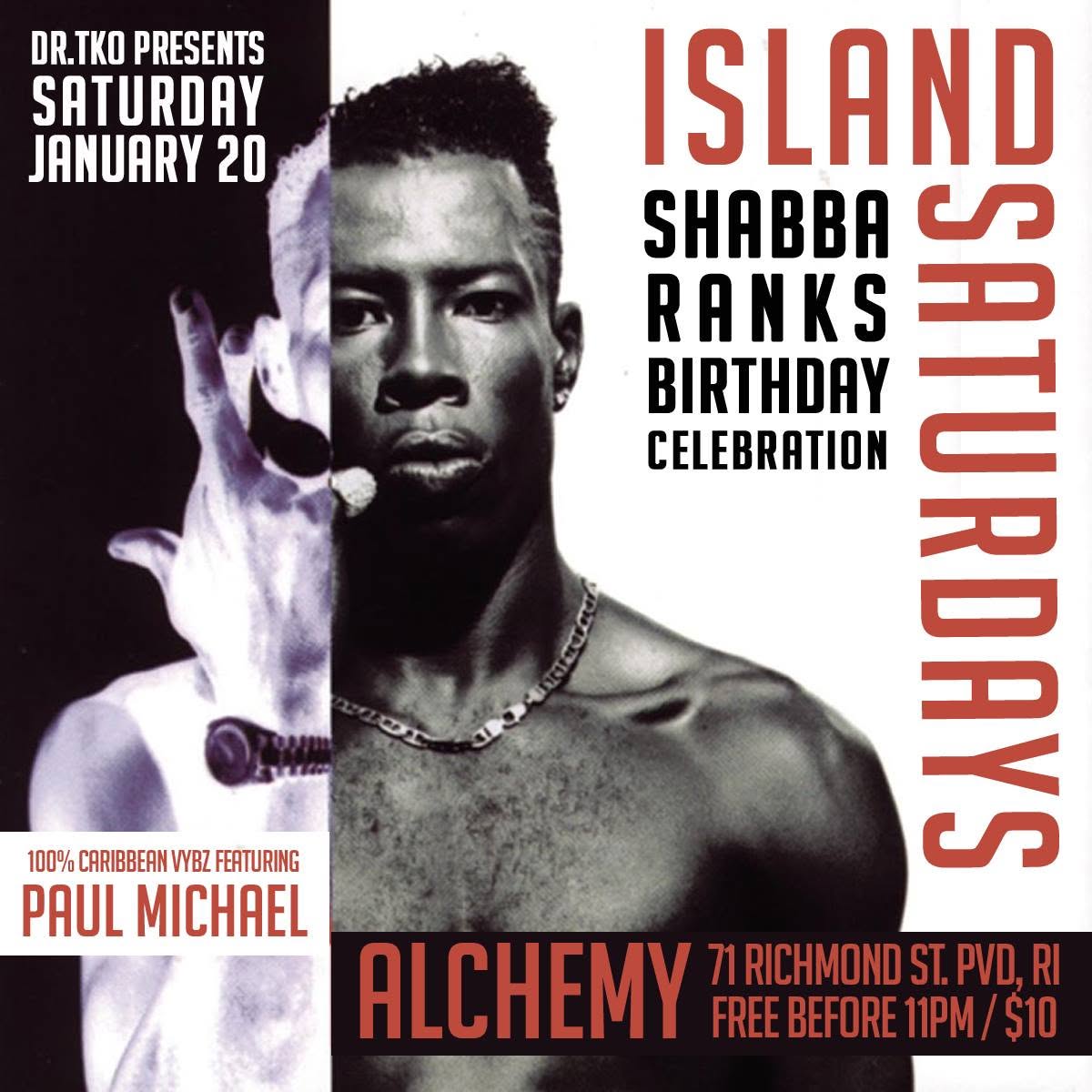 ISLAND SATURDAYS — SHABBA RANKS BIRTHDAY CELEBRATION flyer — Providence, RI