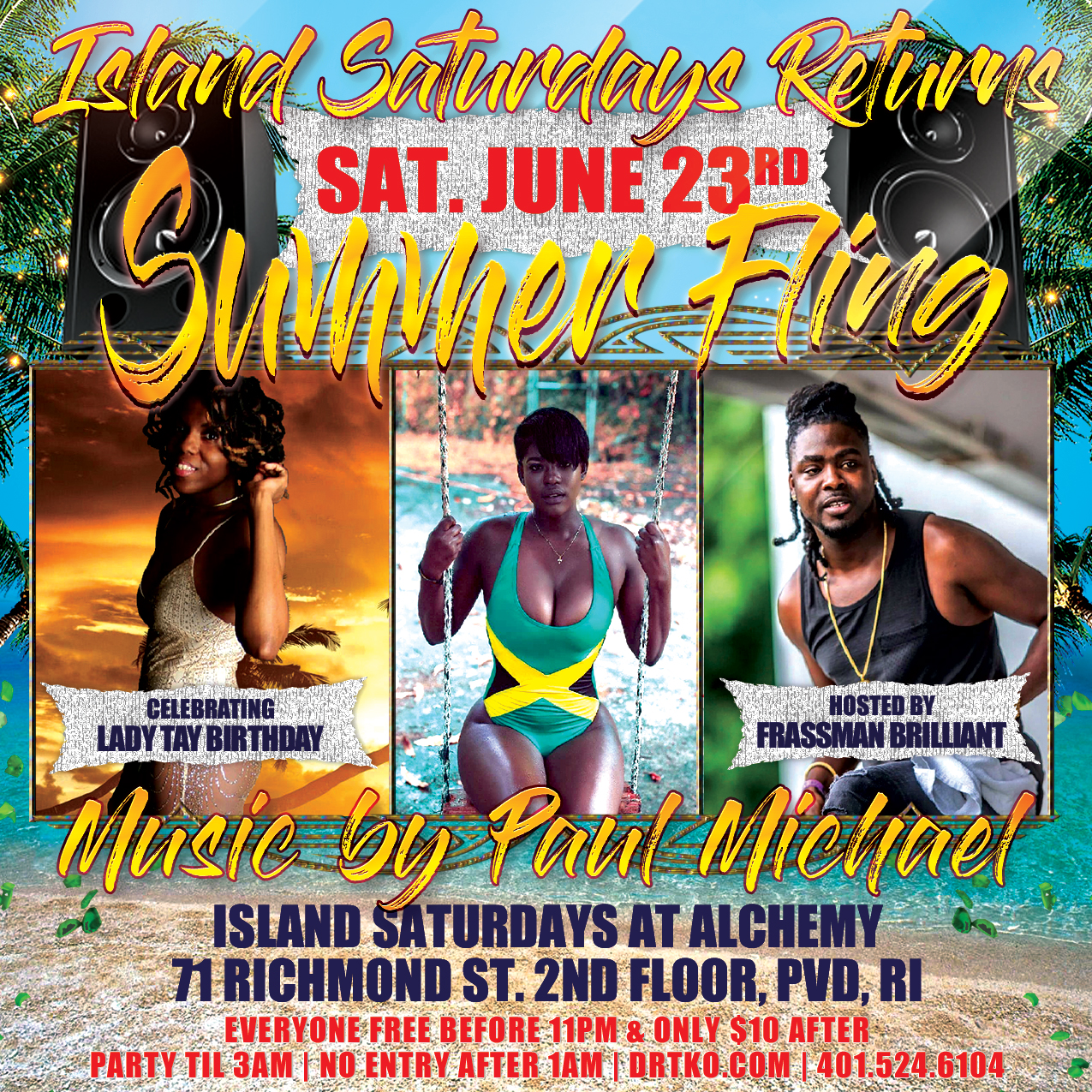 ISLAND SATURDAYS RETURNS — SUMMER FLING flyer