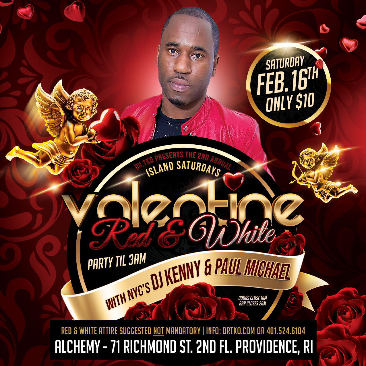 ISLAND SATURDAYS — 2ND ANNUAL VALENTINE RED & WHITE flyer — Providence, RI