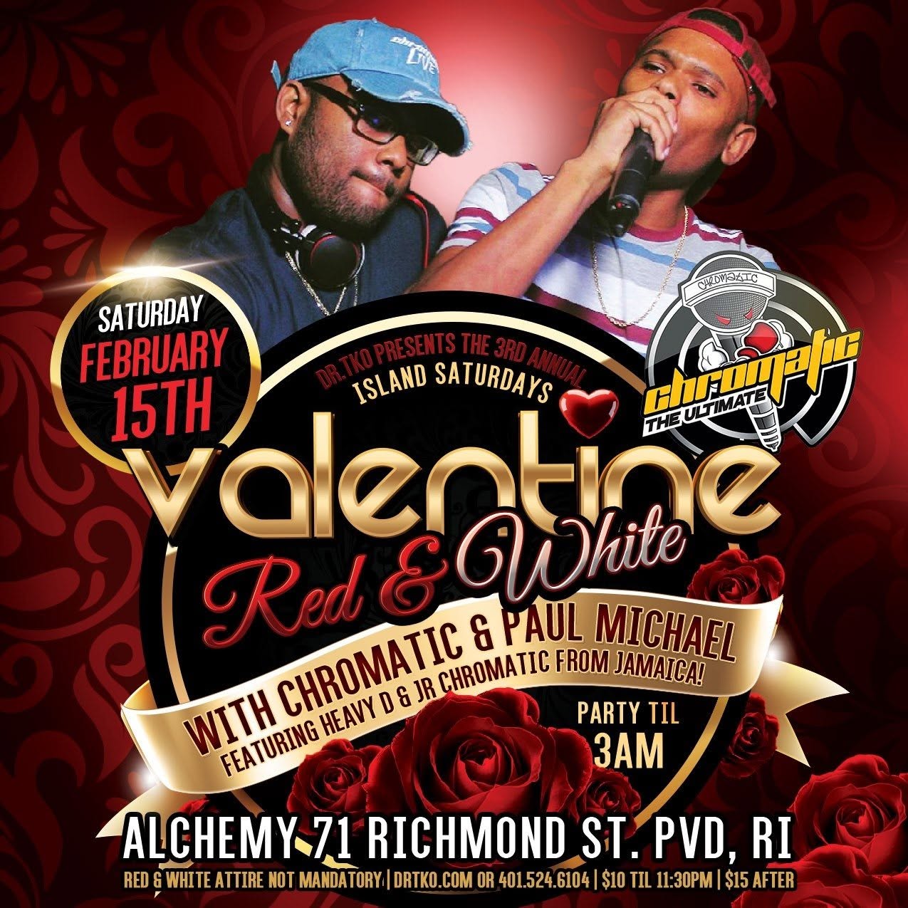 ISLAND SATURDAYS — 3RD ANNUAL VALENTINE RED & WHITE flyer