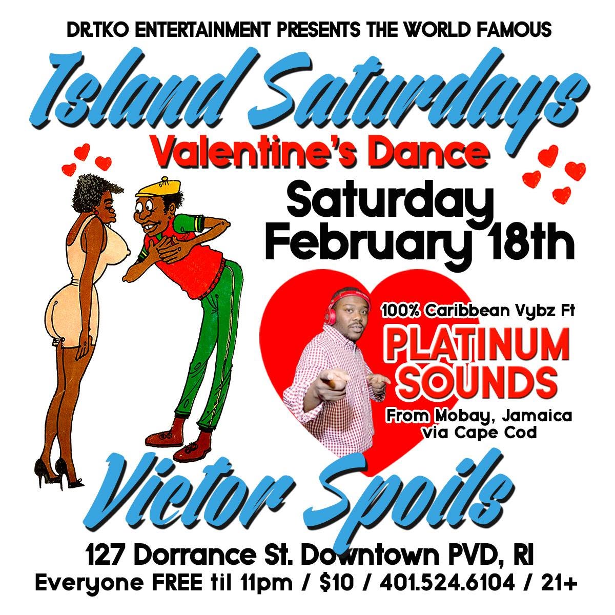 ISLAND SATURDAYS — VALENTINE'S DANCE flyer
