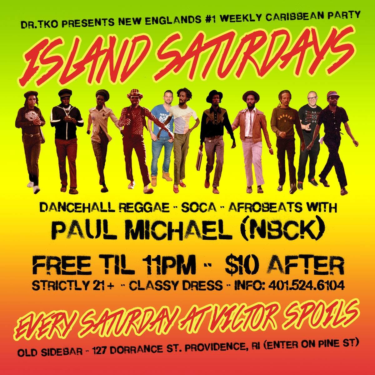 ISLAND SATURDAYS — CLASSY DRESS flyer — Providence, RI