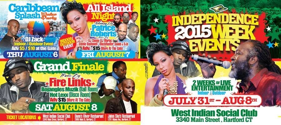 JAMAICA INDEPENDENCE 2015 WEEK EVENTS flyer