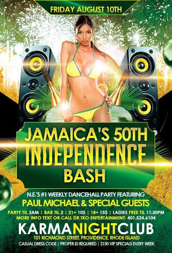 JAMAICA'S 50TH INDEPENDENCE BASH flyer