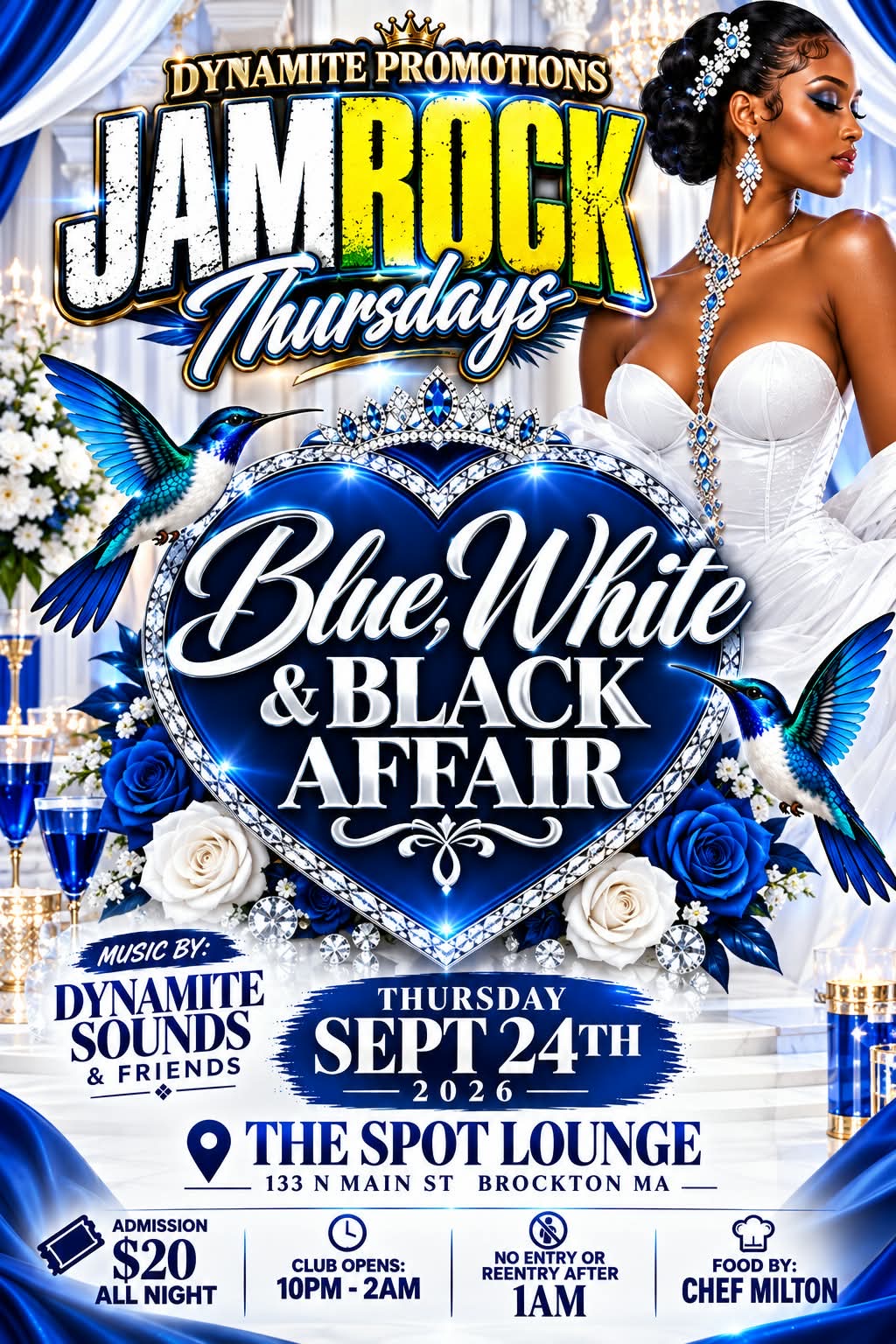 JAMROCK THURSDAYS — BLUE, WHITE & BLACK AFFAIR flyer