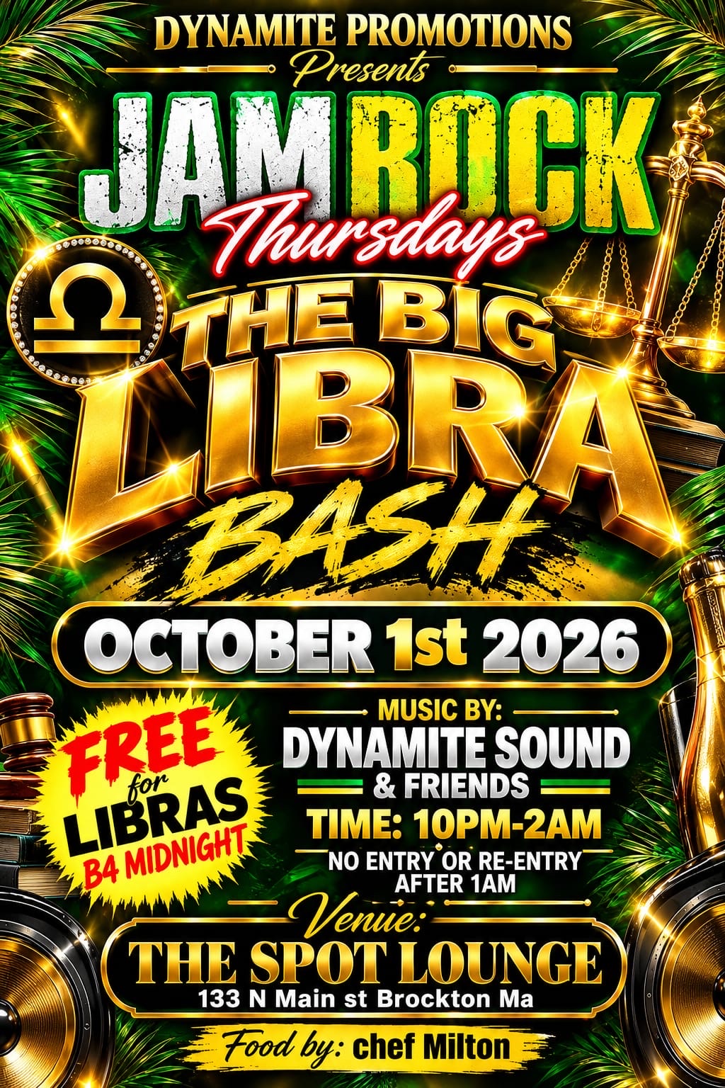 JAMROCK THURSDAYS — THE BIG LIBRA BASH & AK'S BIRTHDAY flyer