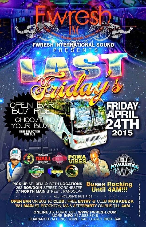 LAST FRIDAY'S — OPEN BAR BUS RIDE flyer