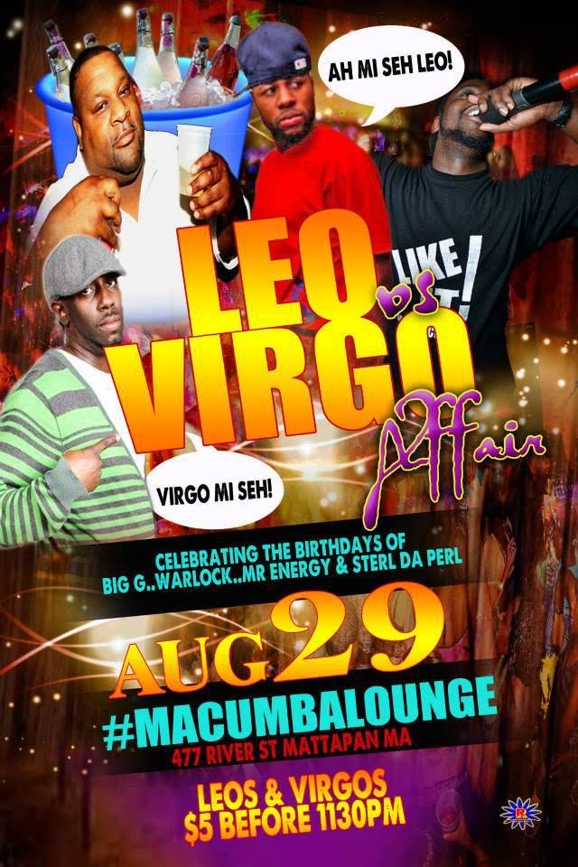 LEO VS VIRGO AFFAIR flyer — Mattapan, MA