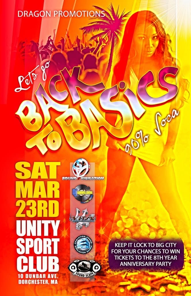 LET'S GO BACK TO BASICS — 90% SOCA flyer — Dorchester, MA