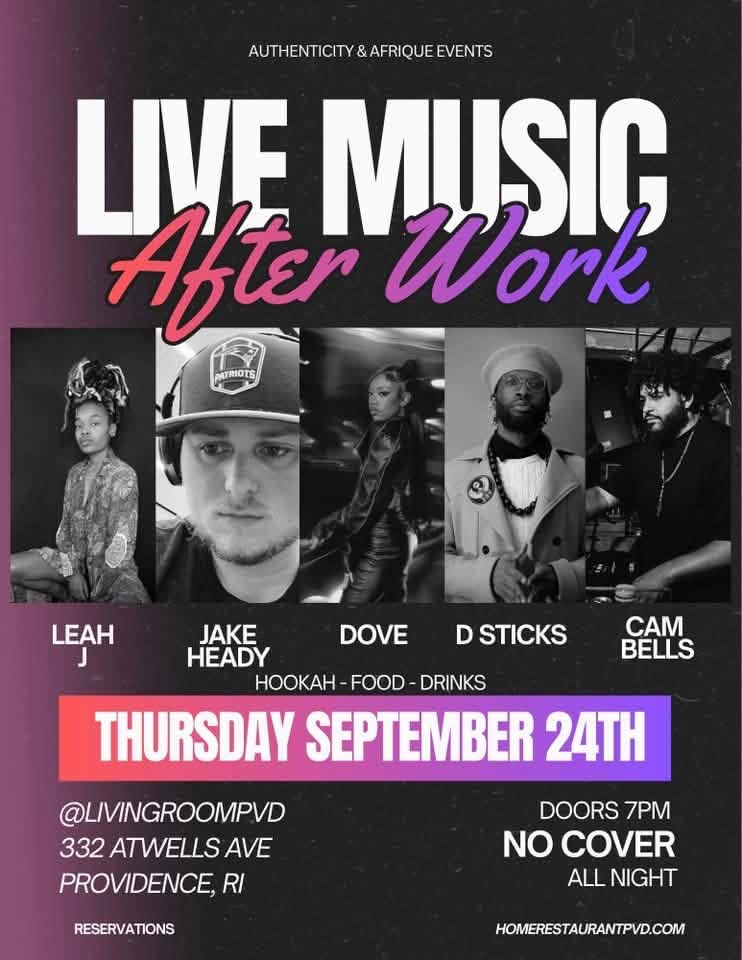 LIVE MUSIC AFTER WORK flyer — Providence, RI