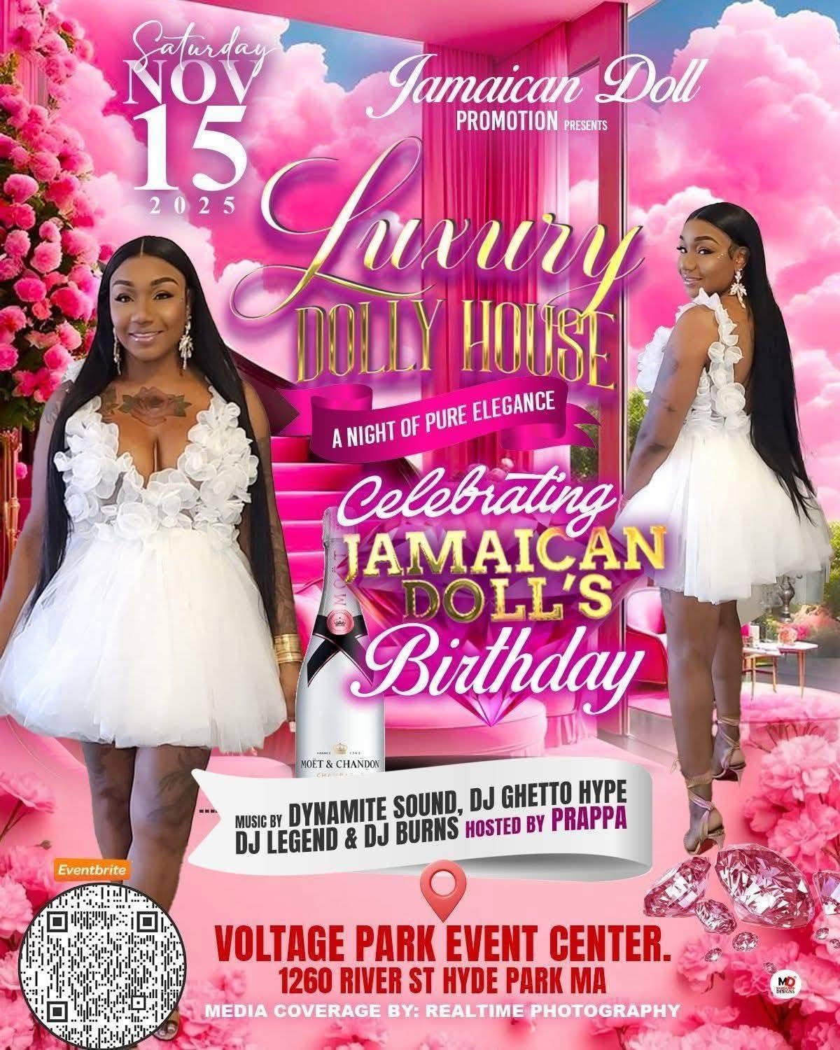 LUXURY DOLLY HOUSE — JAMAICAN DOLL'S BIRTHDAY flyer