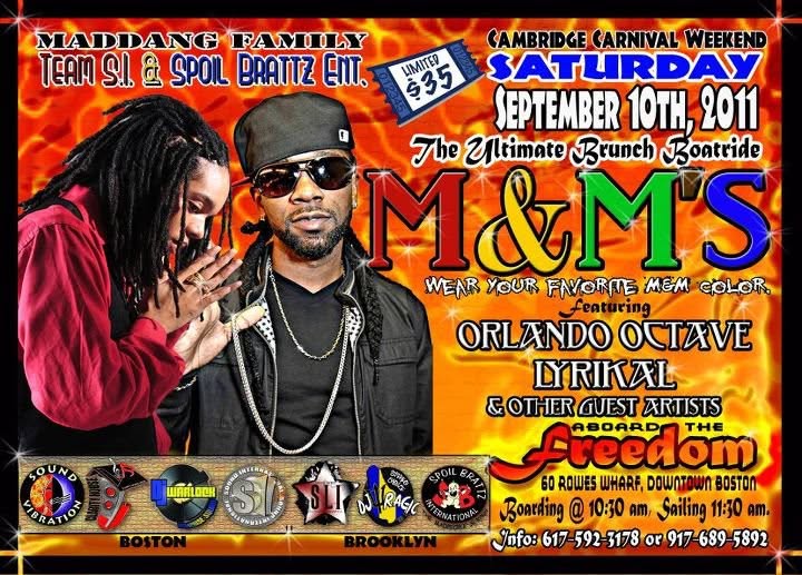 M&M'S — THE ULTIMATE BRUNCH BOATRIDE, CAMBRIDGE CARNIVAL WEEKEND flyer