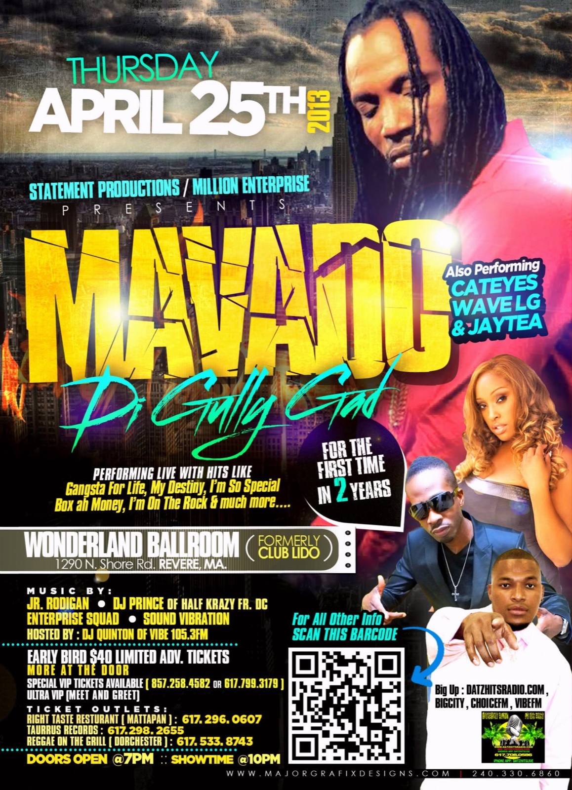 MAVADO — DI GULLY GAD LIVE flyer, back