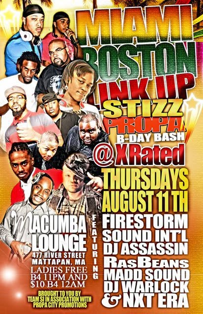 MIAMI BOSTON LINK UP — STIZZ PROPA BIRTHDAY BASH flyer