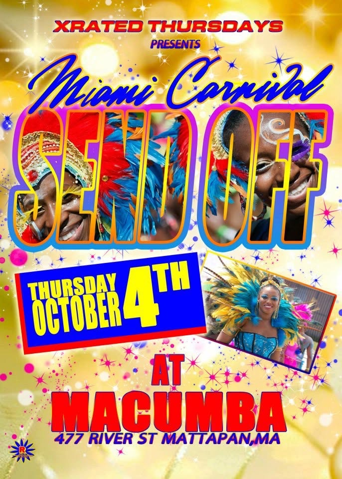 MIAMI CARNIVAL SEND OFF — X RATED flyer — Mattapan, MA