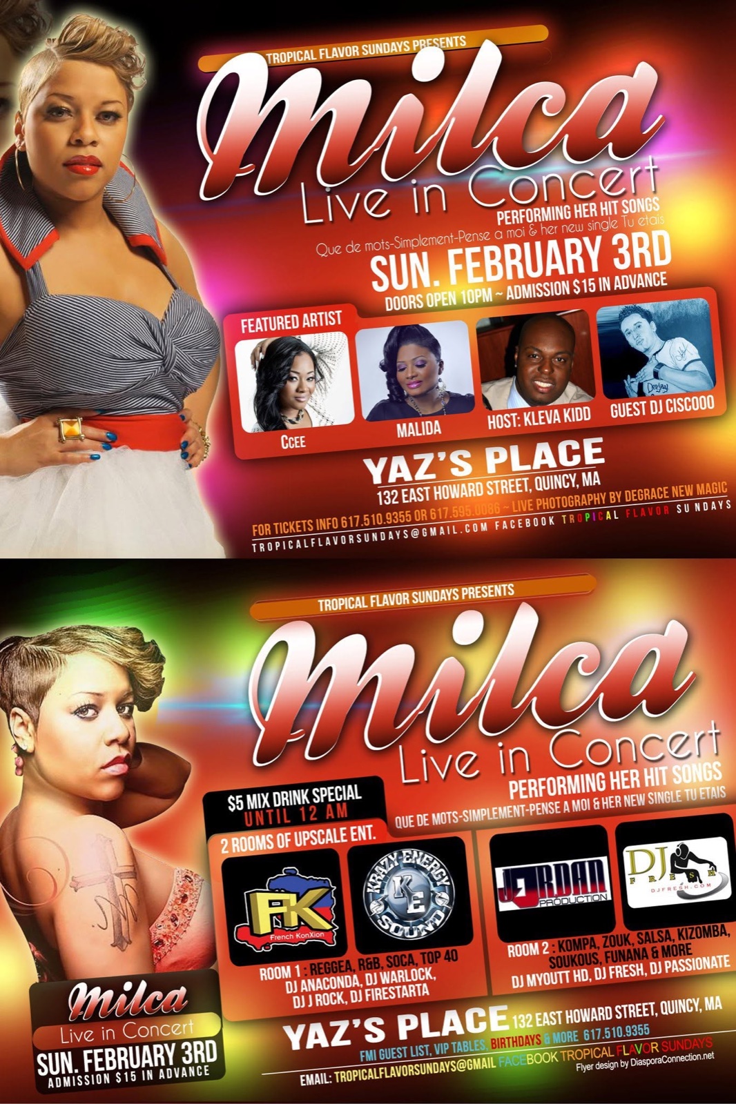 MILCA LIVE IN CONCERT flyer