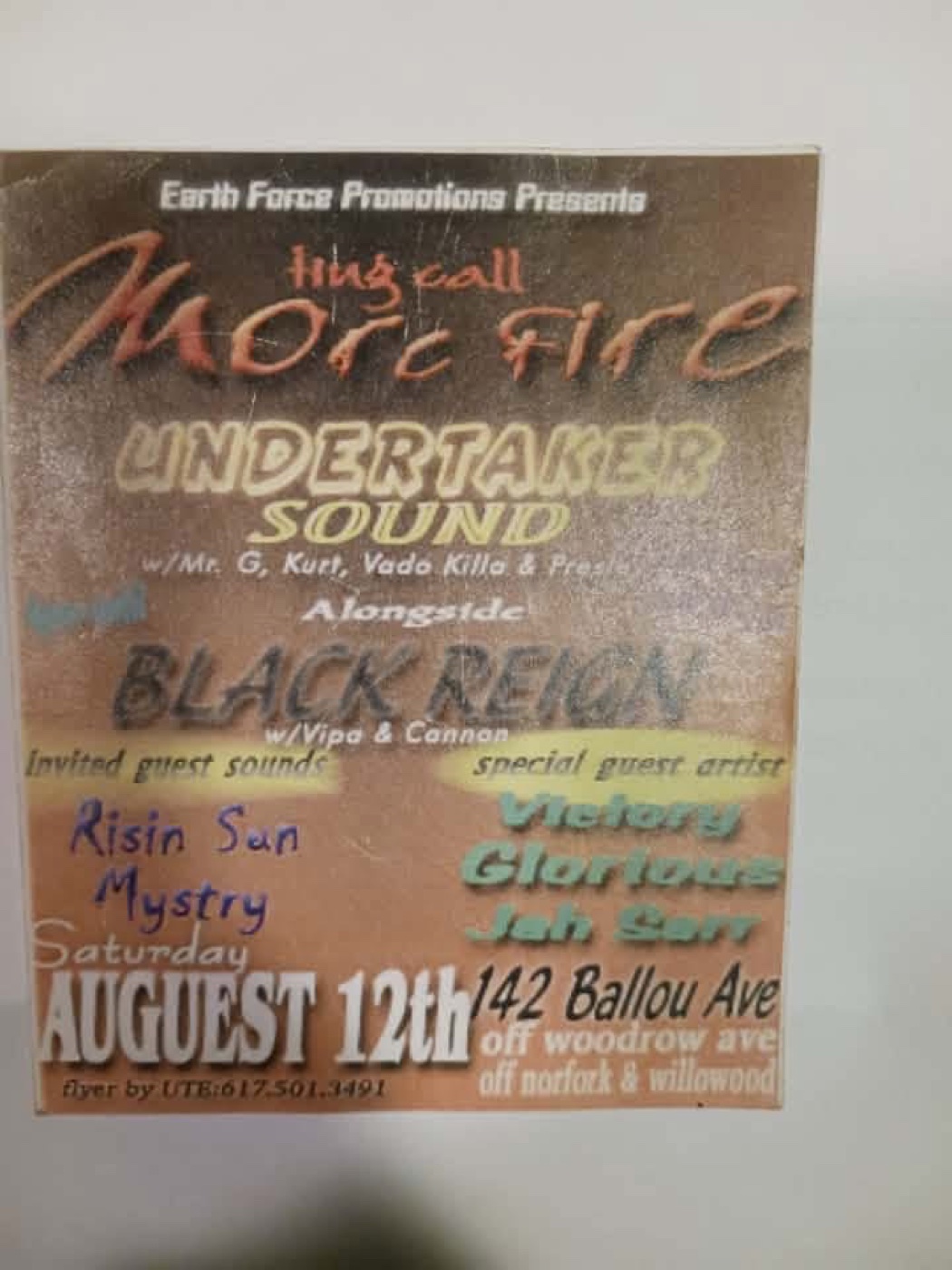 MORE FIRE — UNDERTAKER SOUND & BLACK REIGN flyer