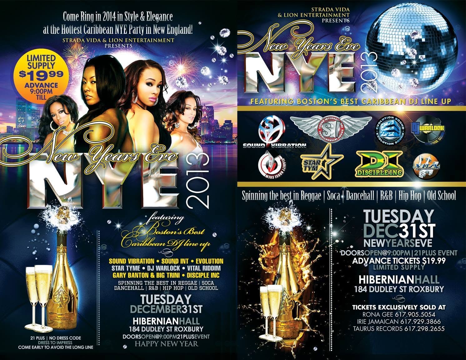 NEW YEAR'S EVE NYE 2013 flyer