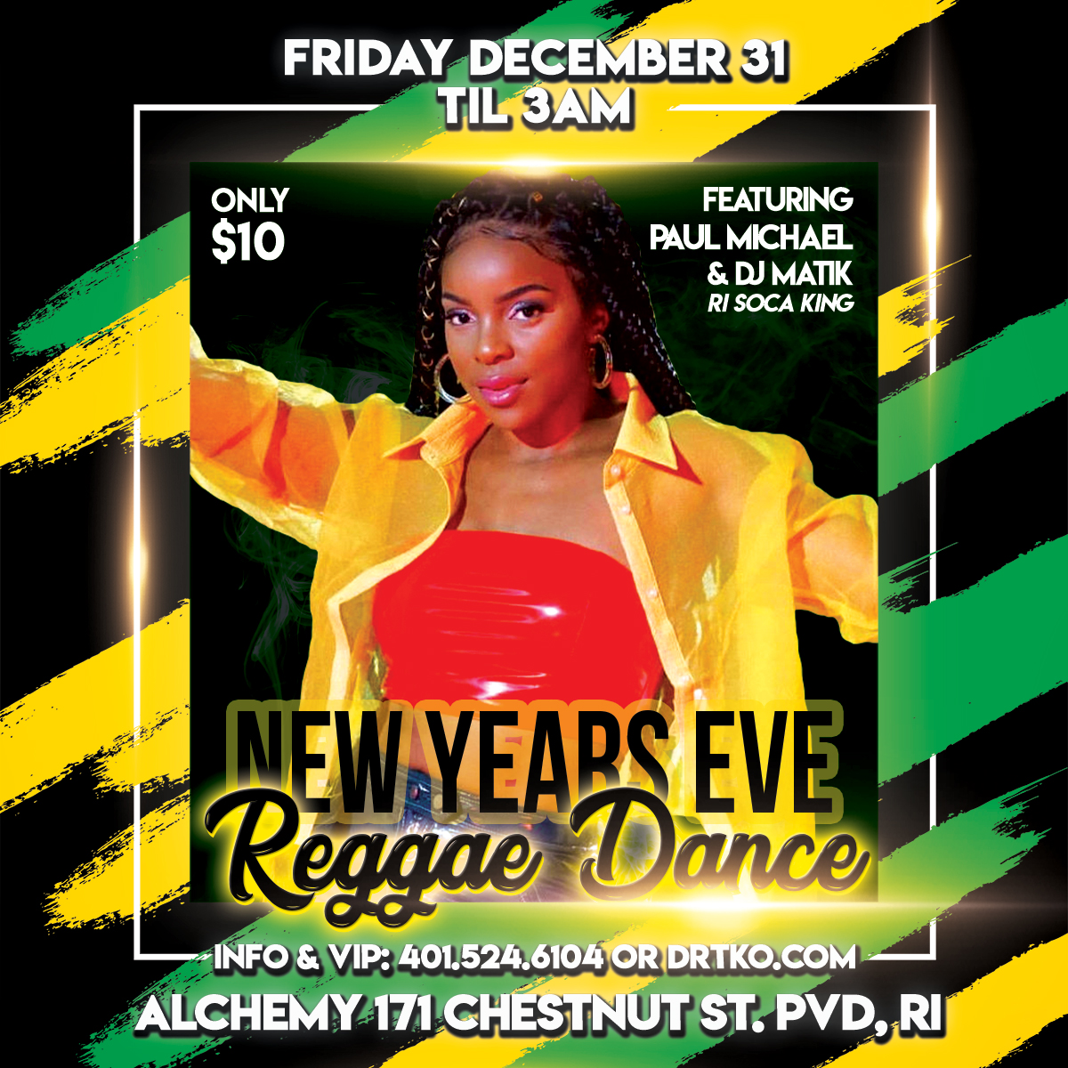 NEW YEAR'S EVE REGGAE DANCE flyer — Providence, RI