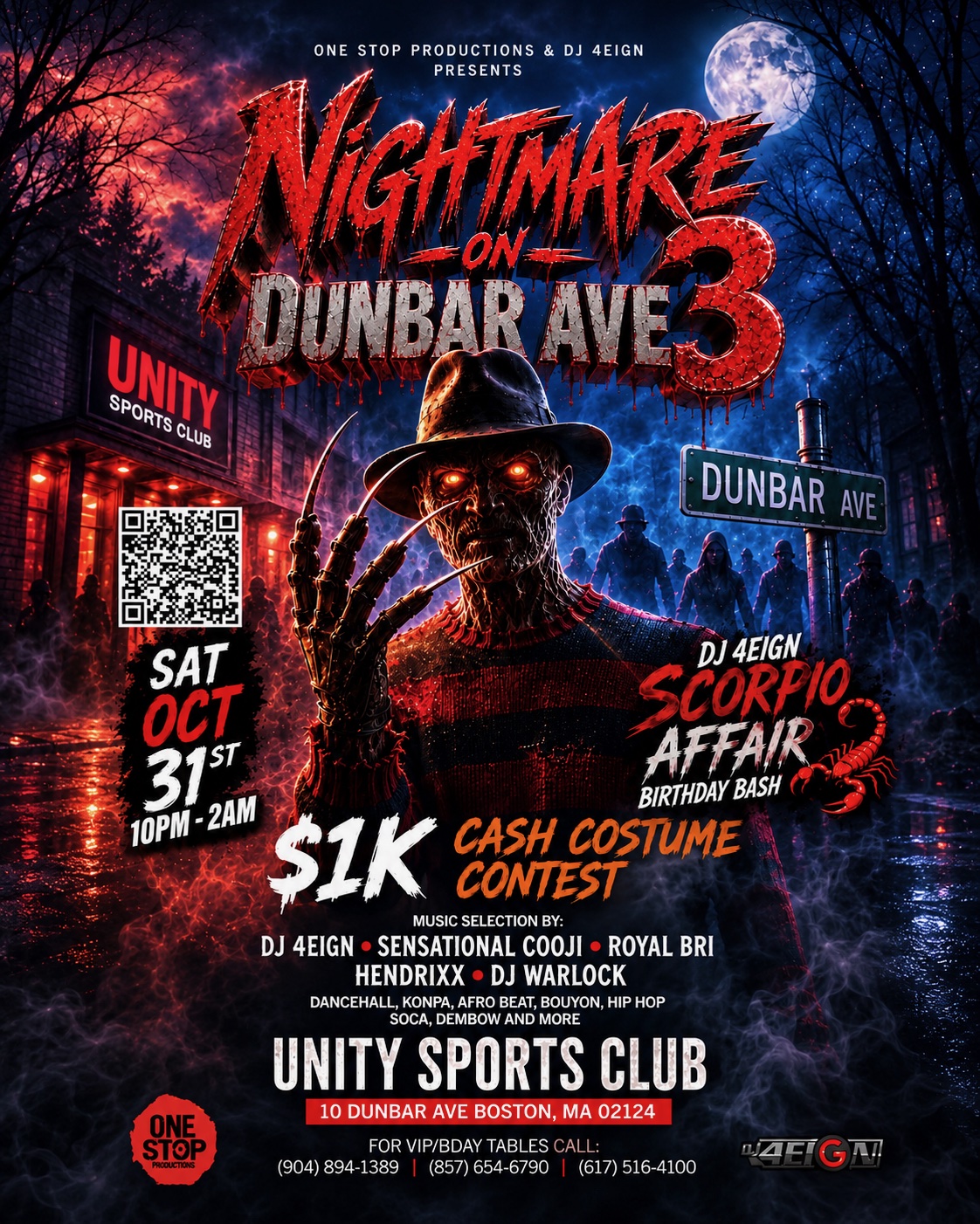 NIGHTMARE ON DUNBAR AVE 3 — DJ 4EIGN'S SCORPIO AFFAIR BIRTHDAY BASH flyer