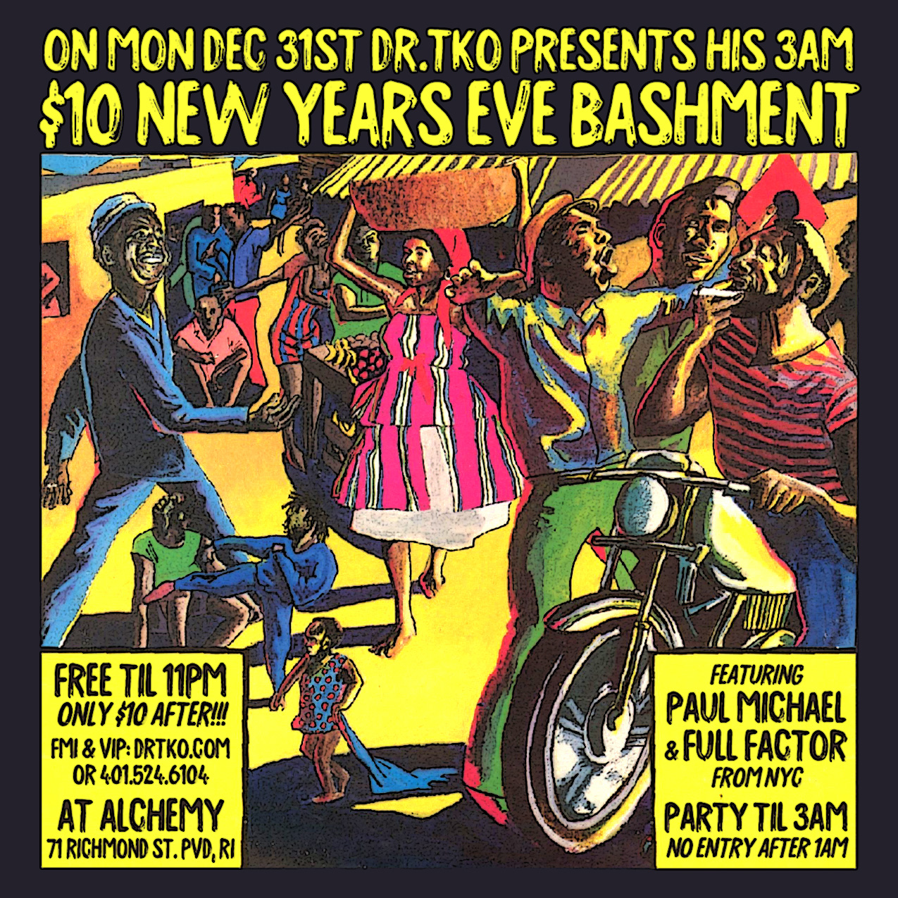 $10 NEW YEARS EVE BASHMENT flyer — Providence, RI