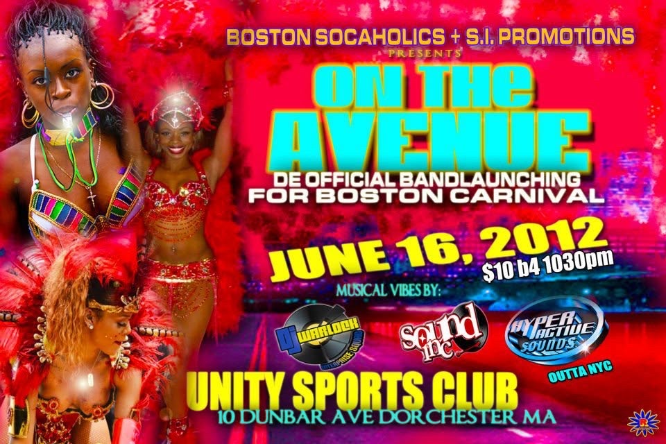 ON THE AVENUE — BOSTON CARNIVAL BAND LAUNCHING flyer
