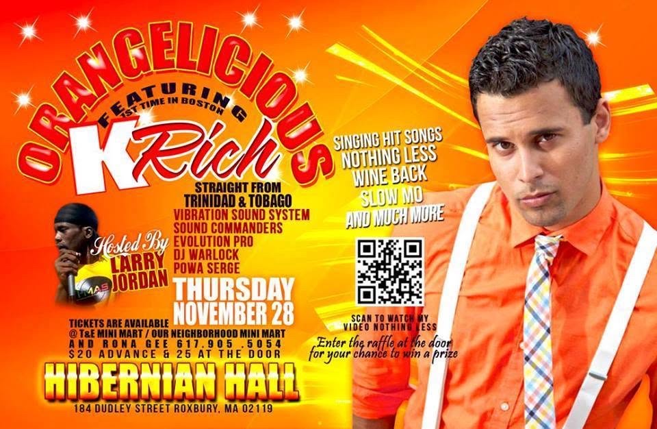 ORANGELICIOUS — K RICH LIVE IN CONCERT flyer, back